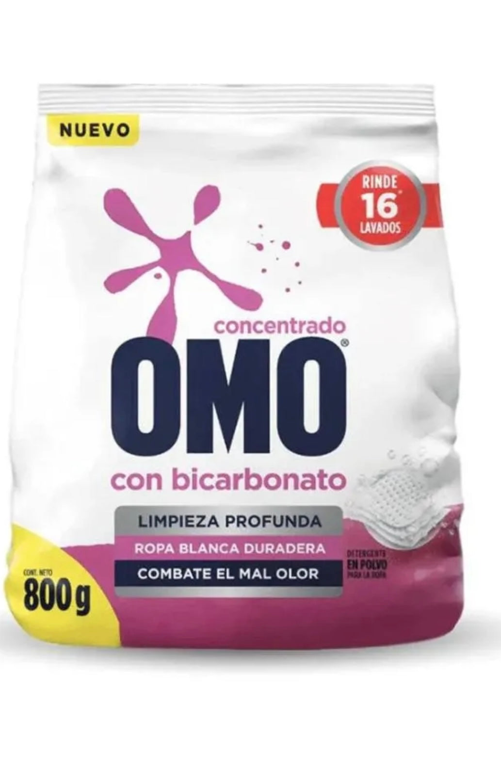 Omo con bicarbonato en polvo 800 gr